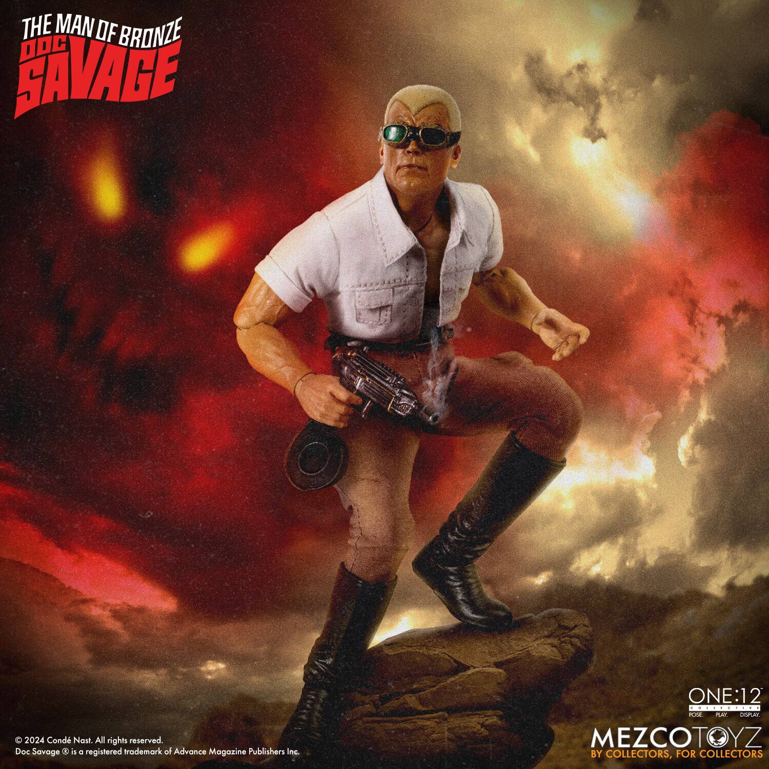 THE MAN OF BRONZE  
DOC SAVAGE  

2024 Condé Nast. All rights reserved.  
Doc Savage ® is a registered trademark of Advance Magazine Publishers Inc.  

ONE:12  
POSE | PLAY | DISPLAY  

MEZCOTOYZ  
BY COLLECTORS, FOR COLLECTORS
