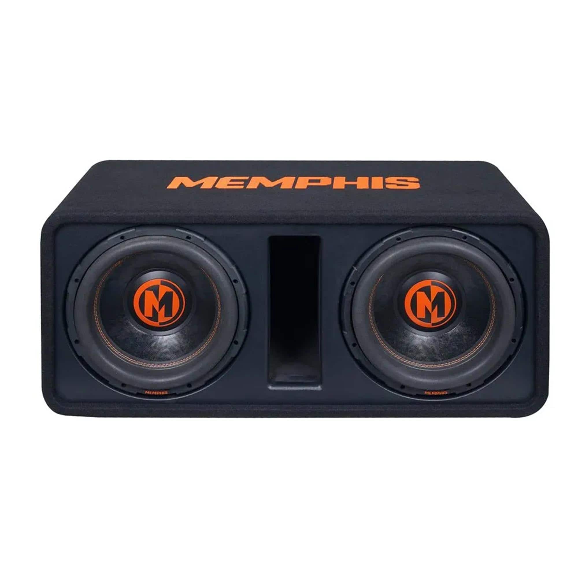Memphis Car Audio - Memphis Mojo Pro MJPE12D1 Dual 12" 1-Ohm Loaded Subwoofer Enclosure - Black/Gray