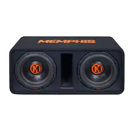 Memphis Car Audio - Memphis Mojo Pro MJPE12D1 Dual 12" 1-Ohm Loaded Subwoofer Enclosure - Black/Gray