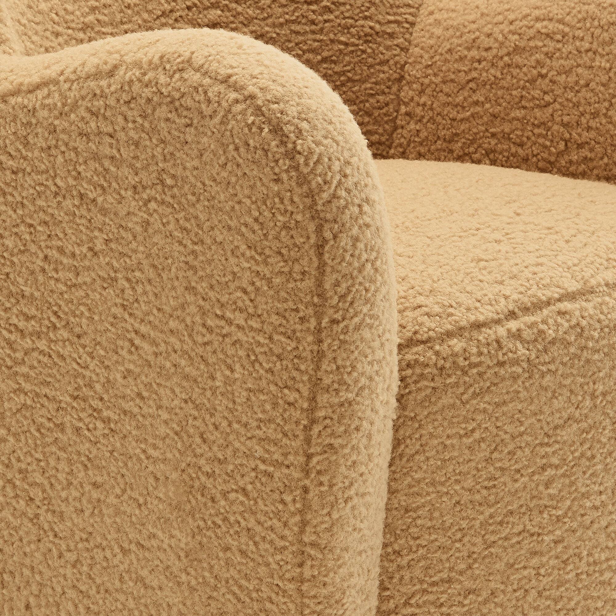 Alt View 5. Modway - Montrose Wingback Sherpa Swivel Accent Chair by Modway - Camel Walnut.
