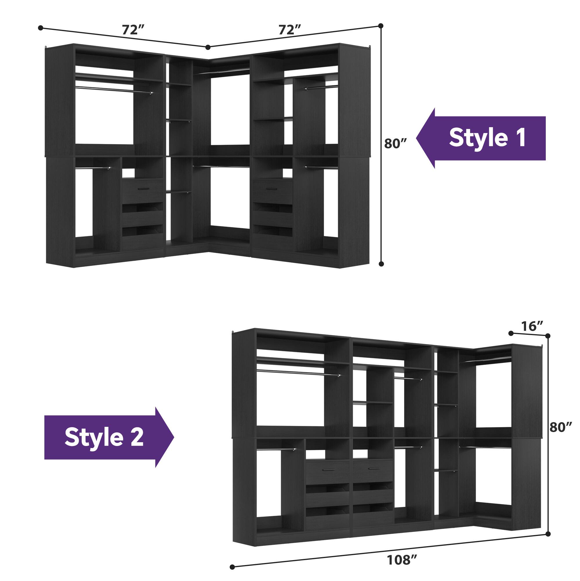 72" x 72" x 80" Style 1  
16" x 80" x 108" Style 2