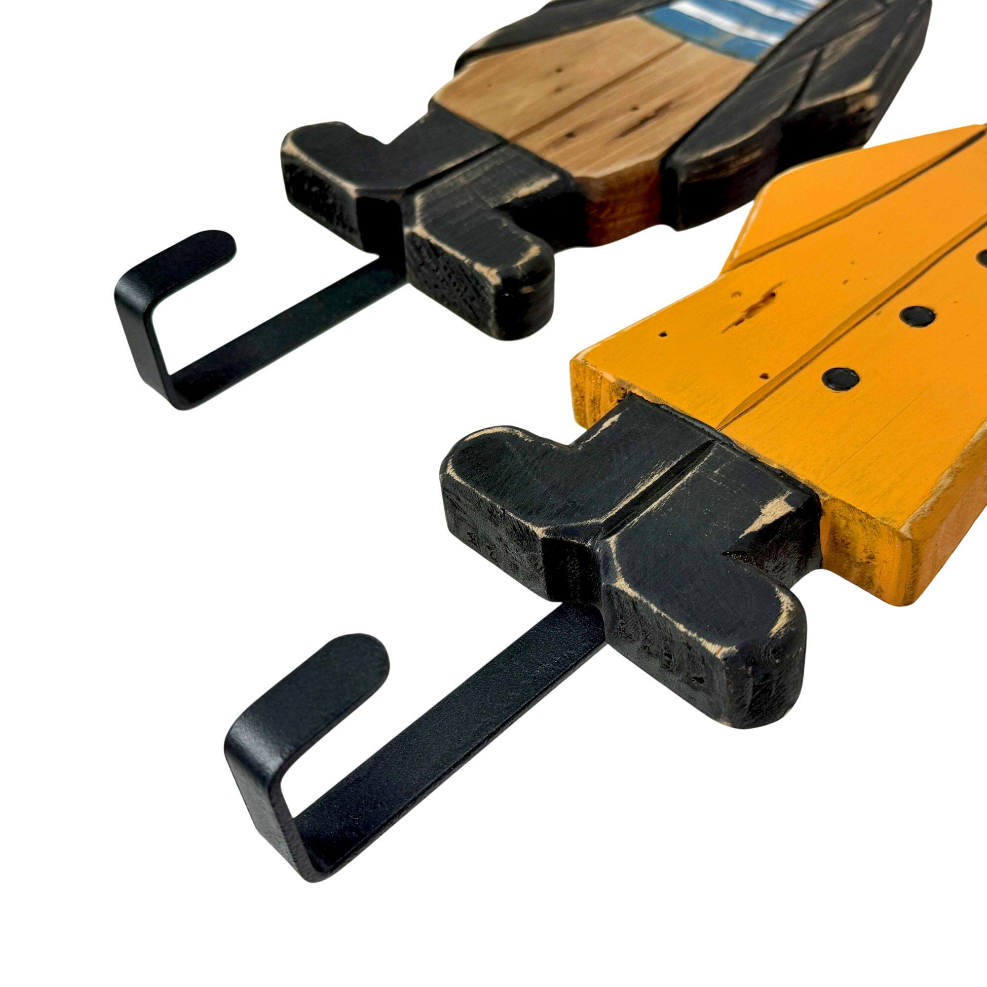 Alt View 7. Things2Die4 - Set of 2 Nautical Sailor Captain Fisherman Wall Hooks, Wood & Metal 14.75 In - Multicolored.