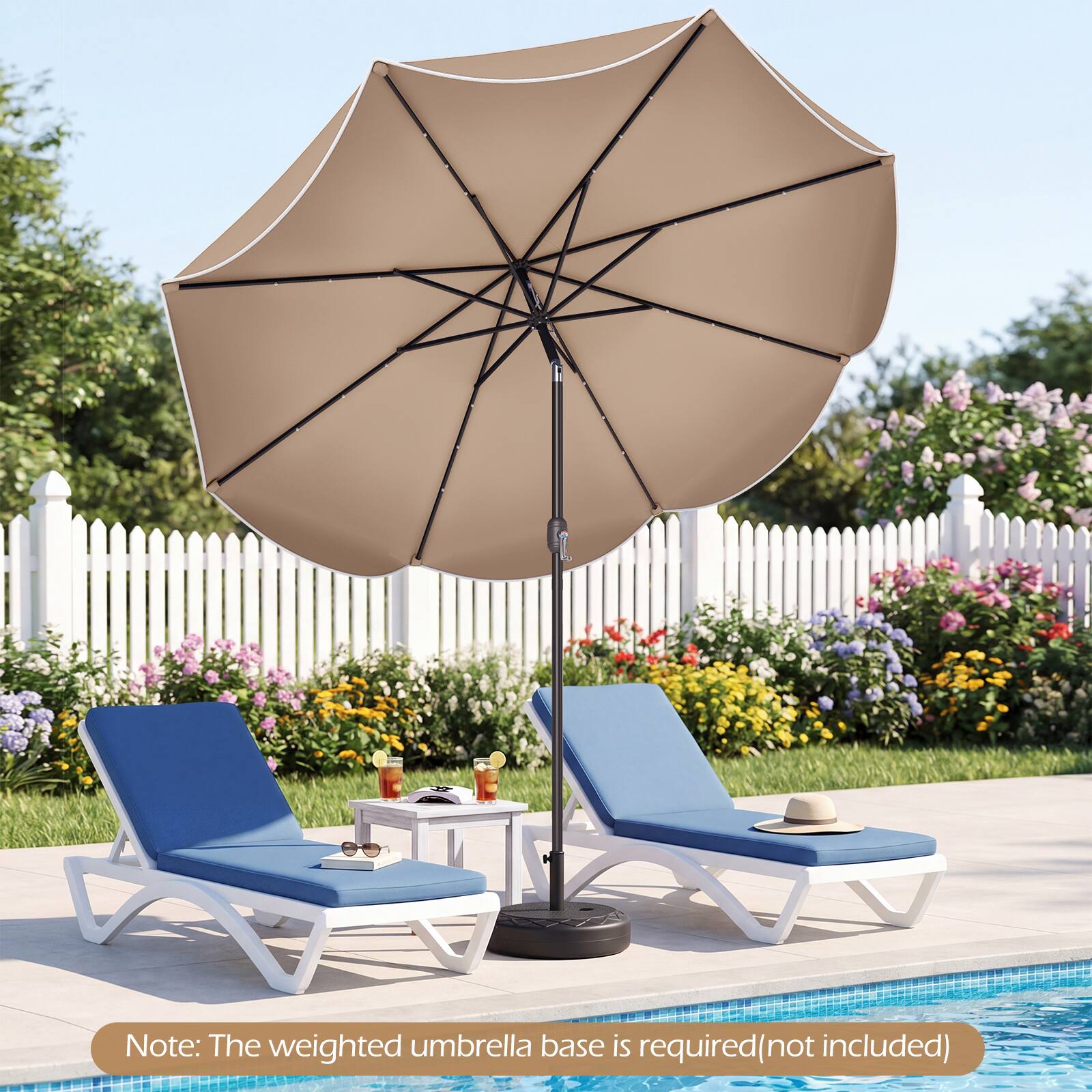 Note: The weighted umbrella base is required (not included)