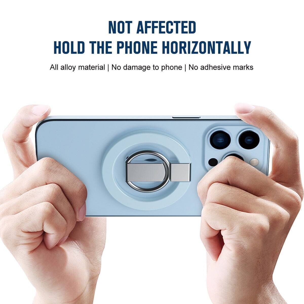 NOT AFFECTED  
HOLD THE PHONE HORIZONTALLY  

All alloy material | No damage to phone | No adhesive marks