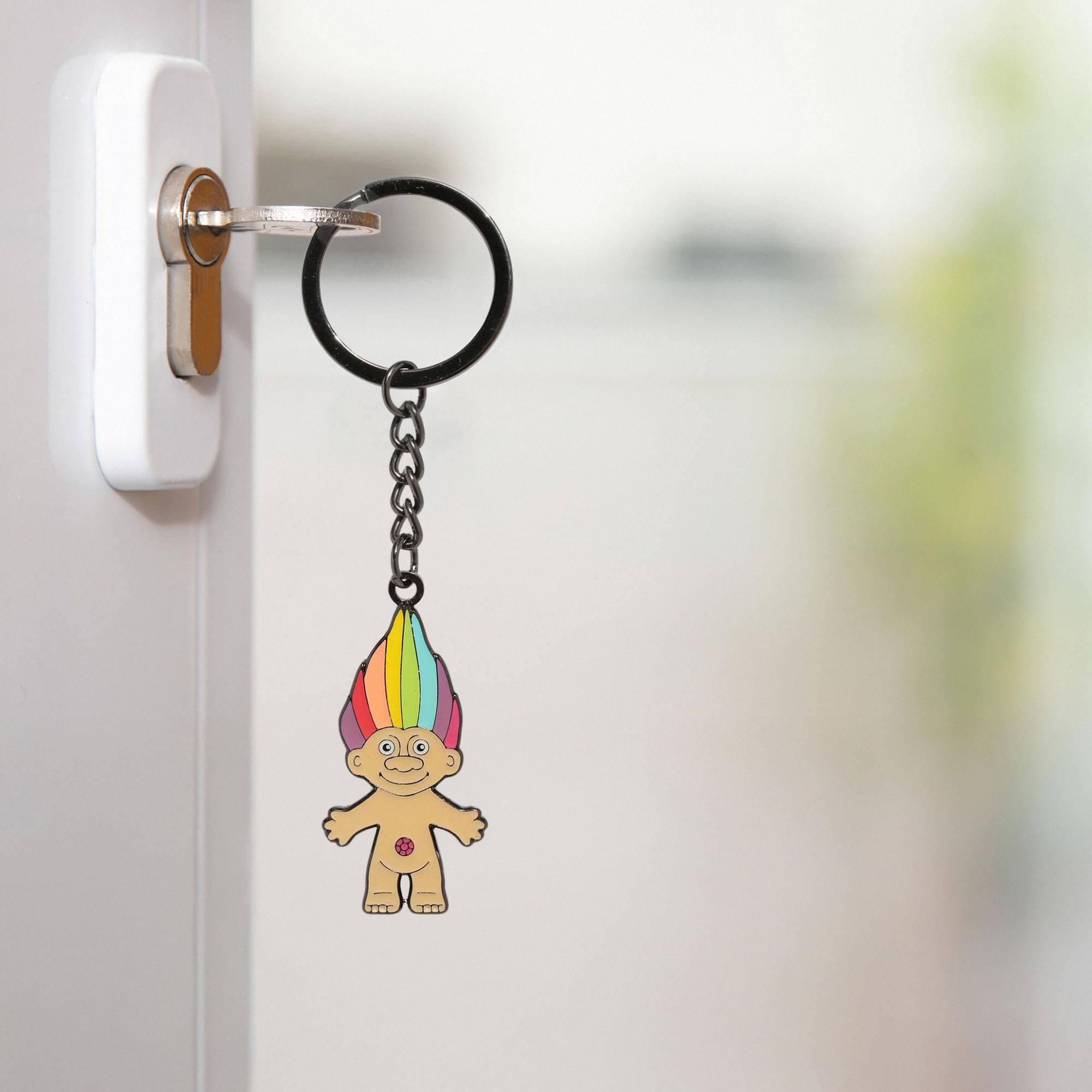 Alt View 2. Culture Fly - Trolls Rainbow Hair Troll Enamel Charm Keychain - Multi-Colored.
