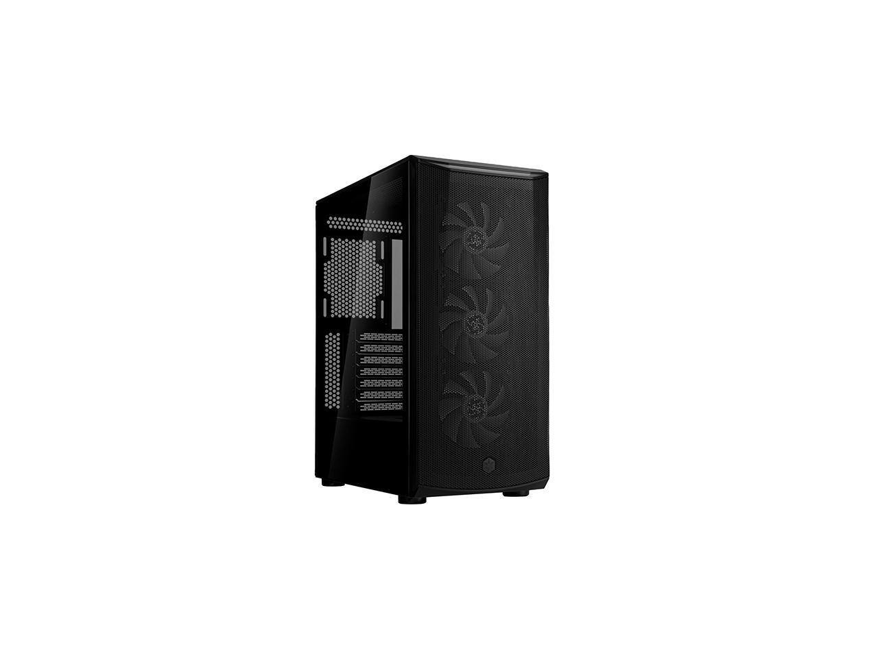 Alt View 3. SilverStone - Silverstone FARA 512Z High airflow ATX mid-tower chassis with dual radiator support and ARGB lighting - Black.