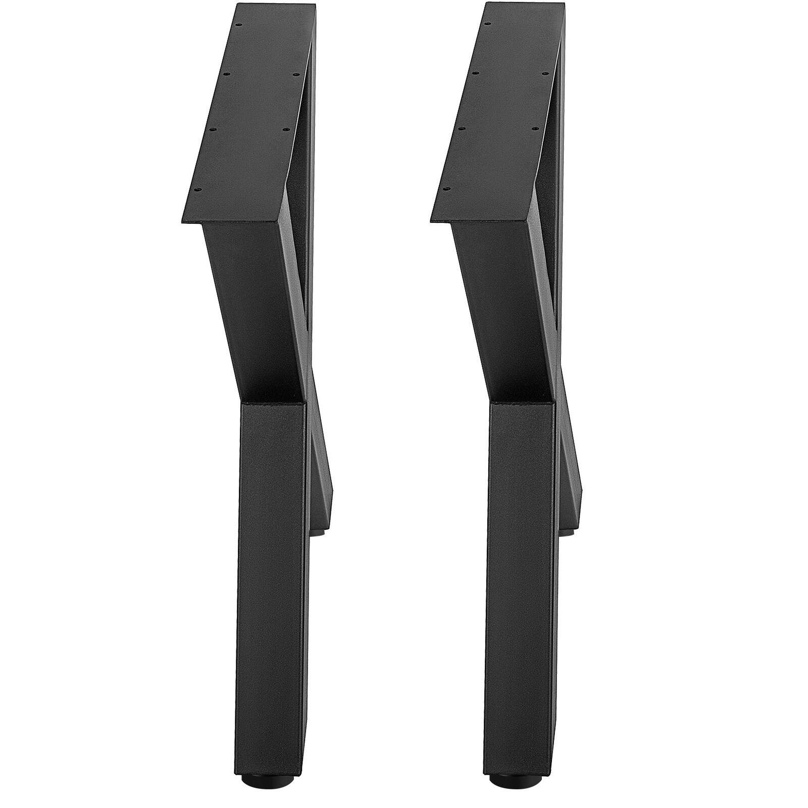 Alt View 1. VEVOR - Set of 2 Steel Table Legs, 28''Height 24''Wide Dining Table Legs, Heavy Duty 3.1" Square Box Section - Black.