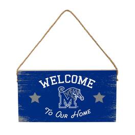Evergreen Enterprises - Memphis Tigers 6" x 11" Welcome Home Wood Wall Sign with Rope Hanger - Multicolor