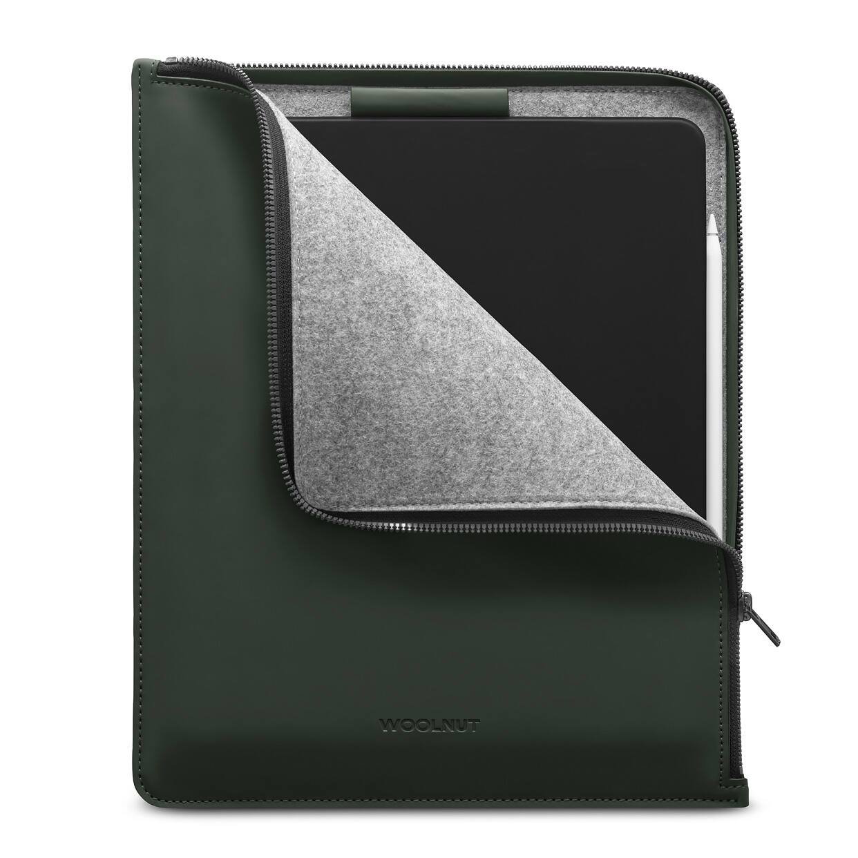 Left. Woolnut - Woolnut Coated PU Folio for 12.9-inch iPad Pro - Green - Green.