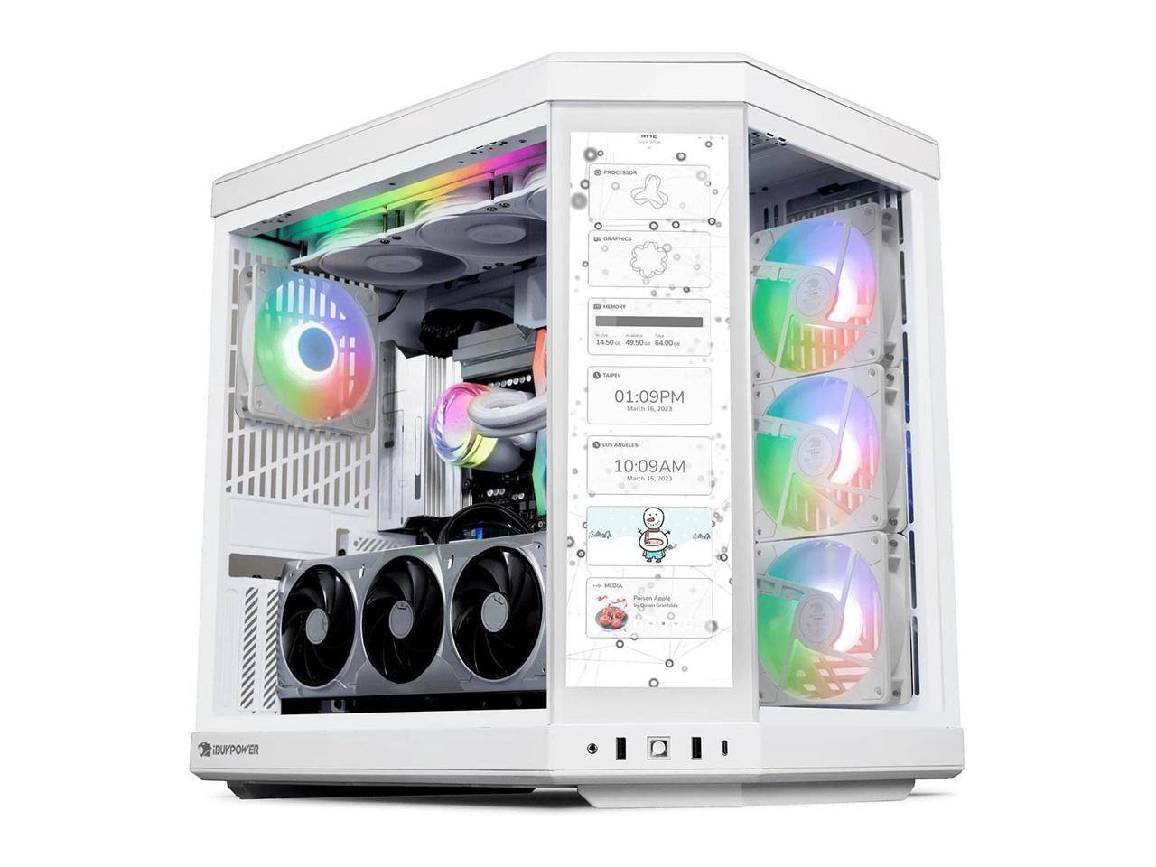 C. PROCESSOR - sAres - 14.50 - 45:50m 64.00  
TAD 01:09PM March 16, 2021  
SAG  
IEDA Pbea Apooo  
iBUYPOWER  

LOS ANGELES  
10:09AM  
March 15, 2021  

MEDIA  
Papa Apple  
March 15, 2021