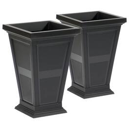 FCMP Outdoor - Modemmo Self-Watering Planter, Chelsea Pattern, Black, Set of 2