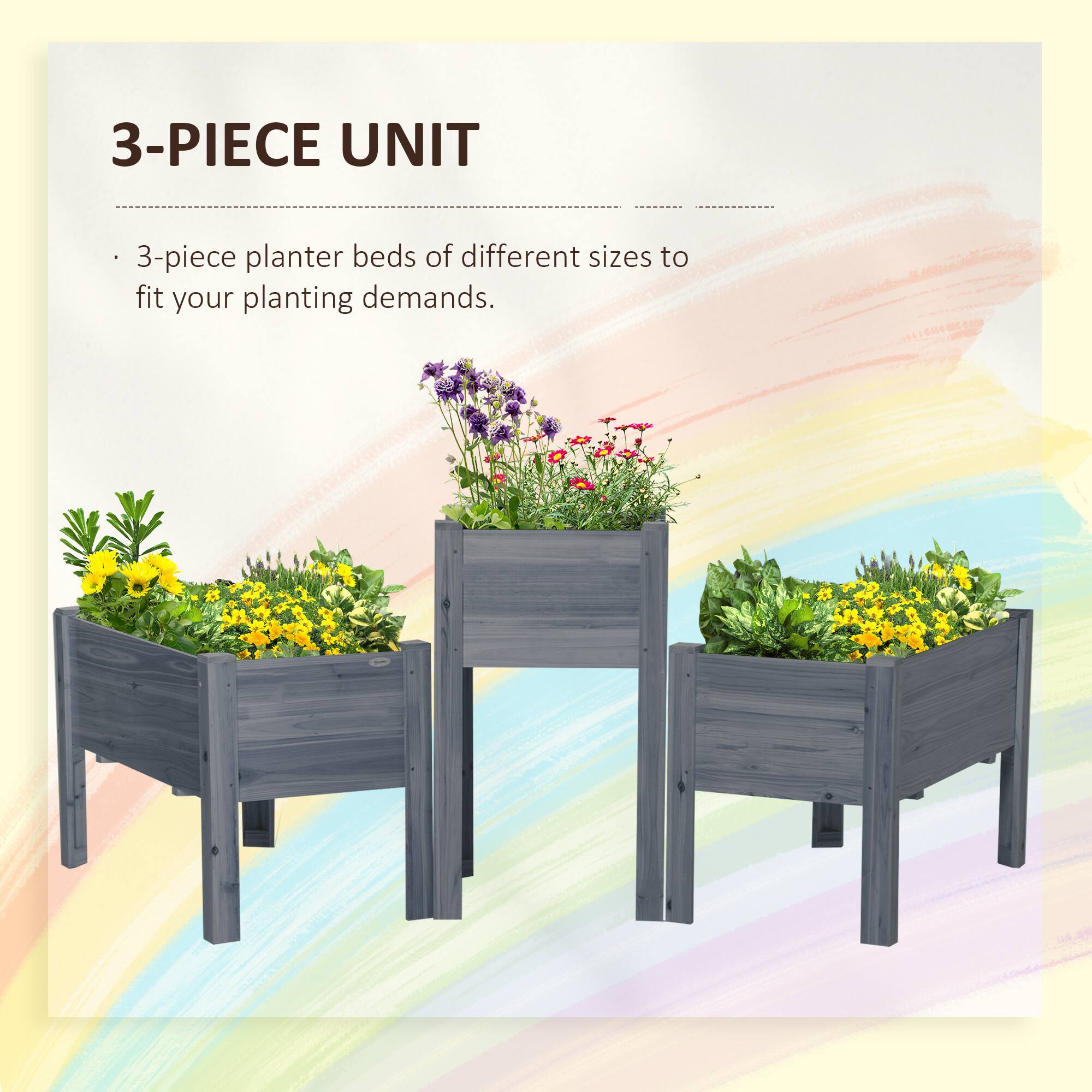 3-PIECE UNIT

3-piece planter beds of different sizes to fit your planting demands.