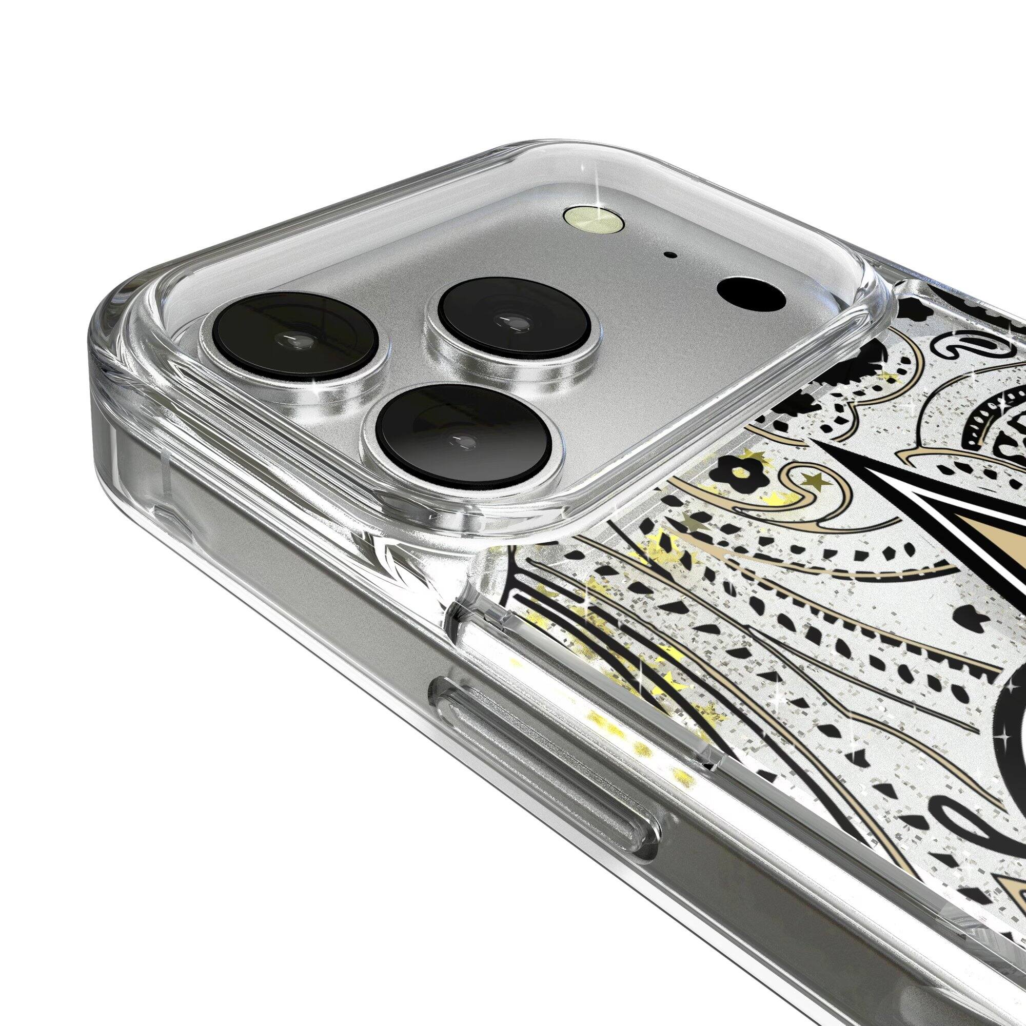 Alt View 2. Keyscaper - New Orleans Saints iPhone Paisley Design Glitter Case - 15 - Multicolor.
