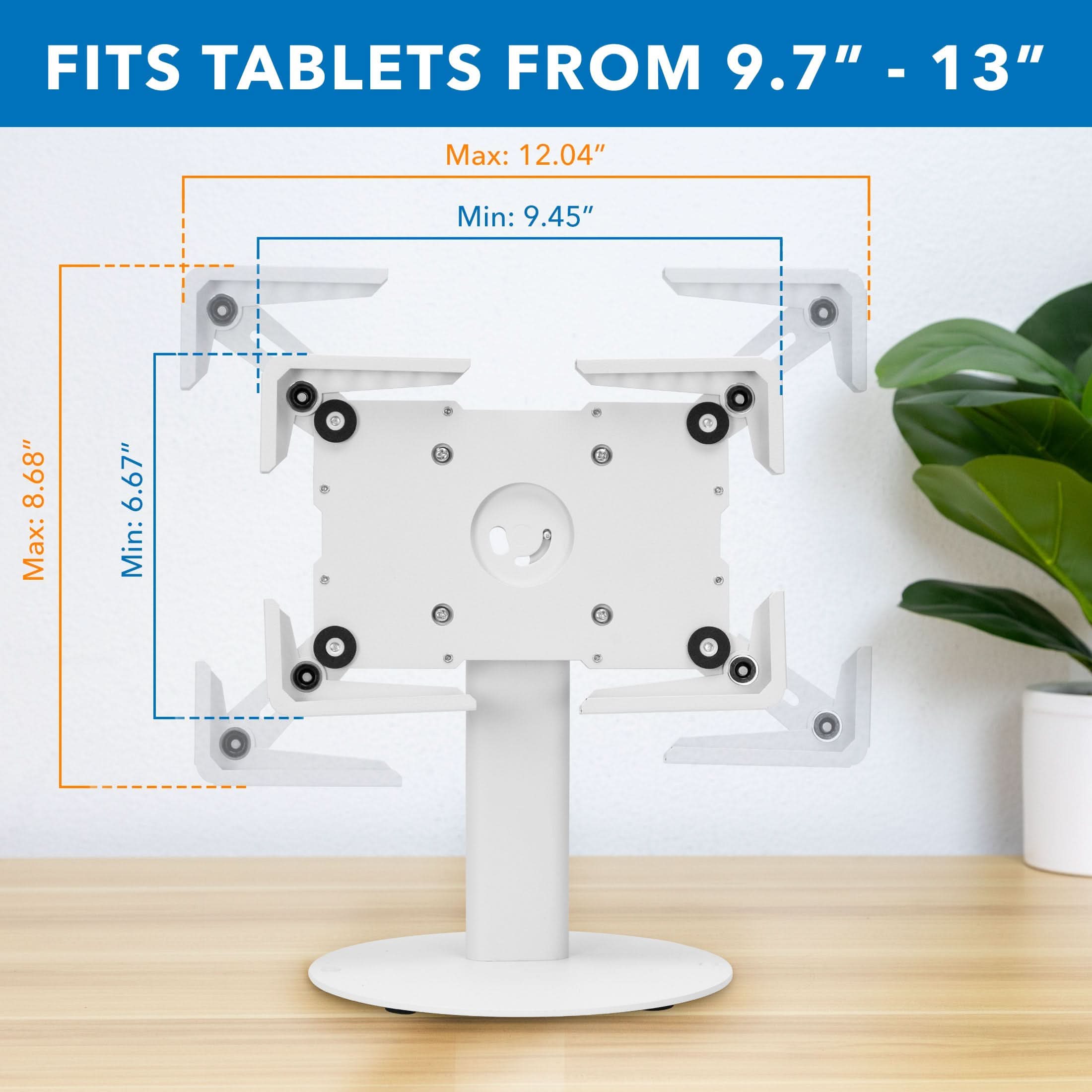 FITS TABLETS FROM 9.7" - 13"

Max: 12.04"
Min: 9.45"

Max: 8.68"
Min: 6.67"