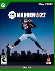 XBOX SERIES X
EA SPORTS
MADDEN NFL 27
EVERYONE E ESRB
NFLPA
GAME DISC
