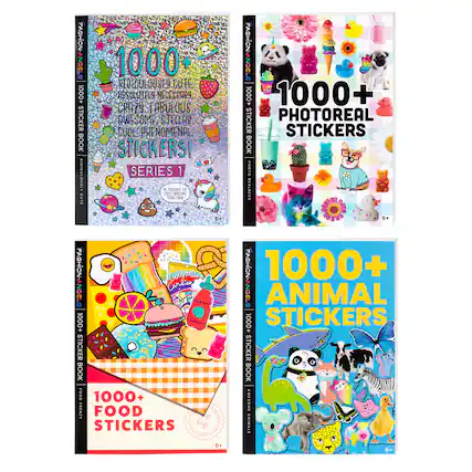 1000+ STICKER BOOK SERIES 1: RIDICULOUSLY CUTE AND ABSOLUTELY NECESSARY CRAZY FABULOUS AWESOME STICKERS!
1000+ PHOTOREAL STICKERS BOOK: FASHION-ANGELS SERIES 1
1000+ FOOD STICKERS BOOK: FASHION-ANGELS SERIES 1
1000+ ANIMAL STICKERS BOOK: FASHION-ANGELS SERIES 1