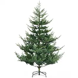 PULUZ - 6 Foot Artificial Christmas Tree, Nordic Pine Hinged Xmas Tree with 795 Realistic Branches, Wide Steel Base, Auto Open - Green