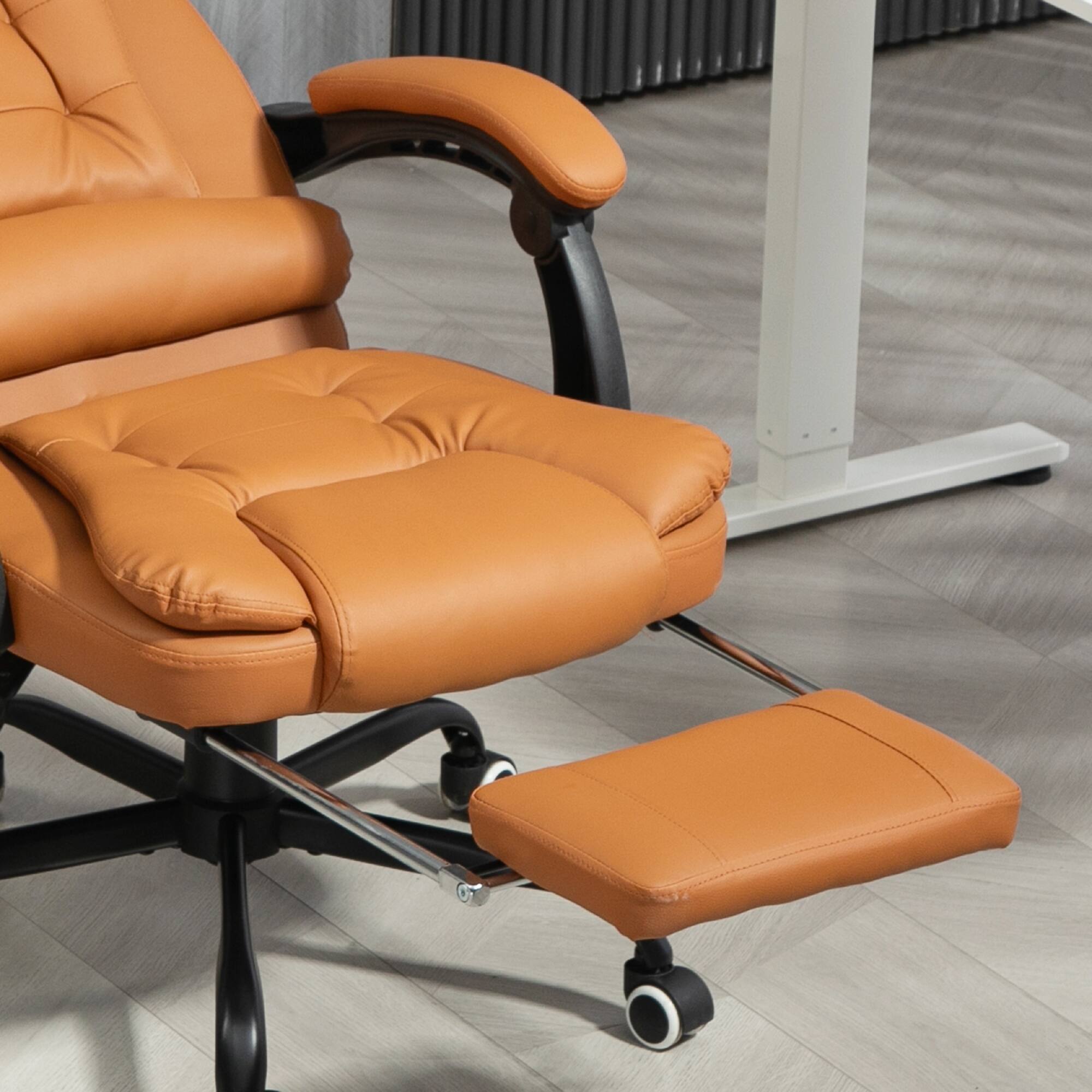 Alt View 8. Vinsetto - ​​7-Point Vibrating Massage Office Chair, High Back Computer Chair with Lumbar Support & Footrest​​ - Brown.