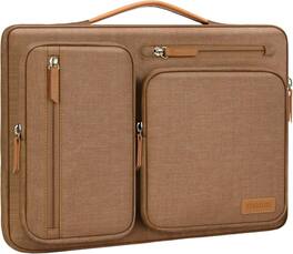 mosiso - 360 Protective Laptop Handbag Sleeve 13-13.3 inch for MacBook Air/Pro 13 / Pro 14 HP Dell Acer ASUS - Mocha