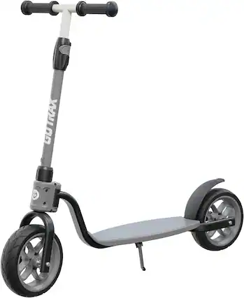 Front. GoTrax - KS8 Kids Kick Scooter for Ages 5+, 8" Wheels, Adjustable Handlebar, Foldable Design - Black.