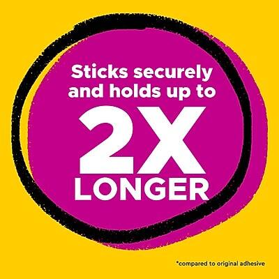 Sticks securely and holds up to 2X LONGER  
*compared to original adhesive