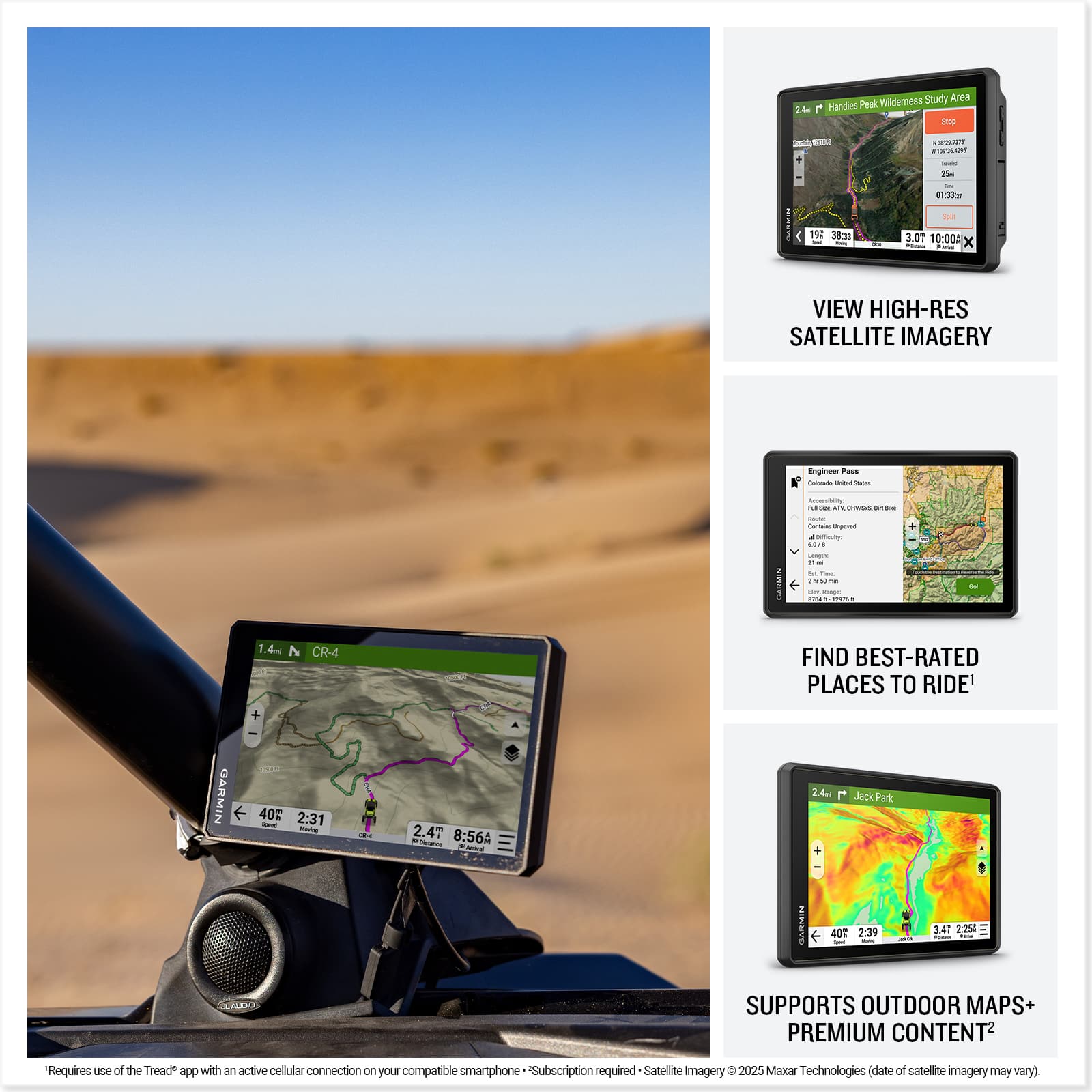 Garmin Tread 2 SxS GPS Bundle with 32GB Card & Cleaning Kit Black