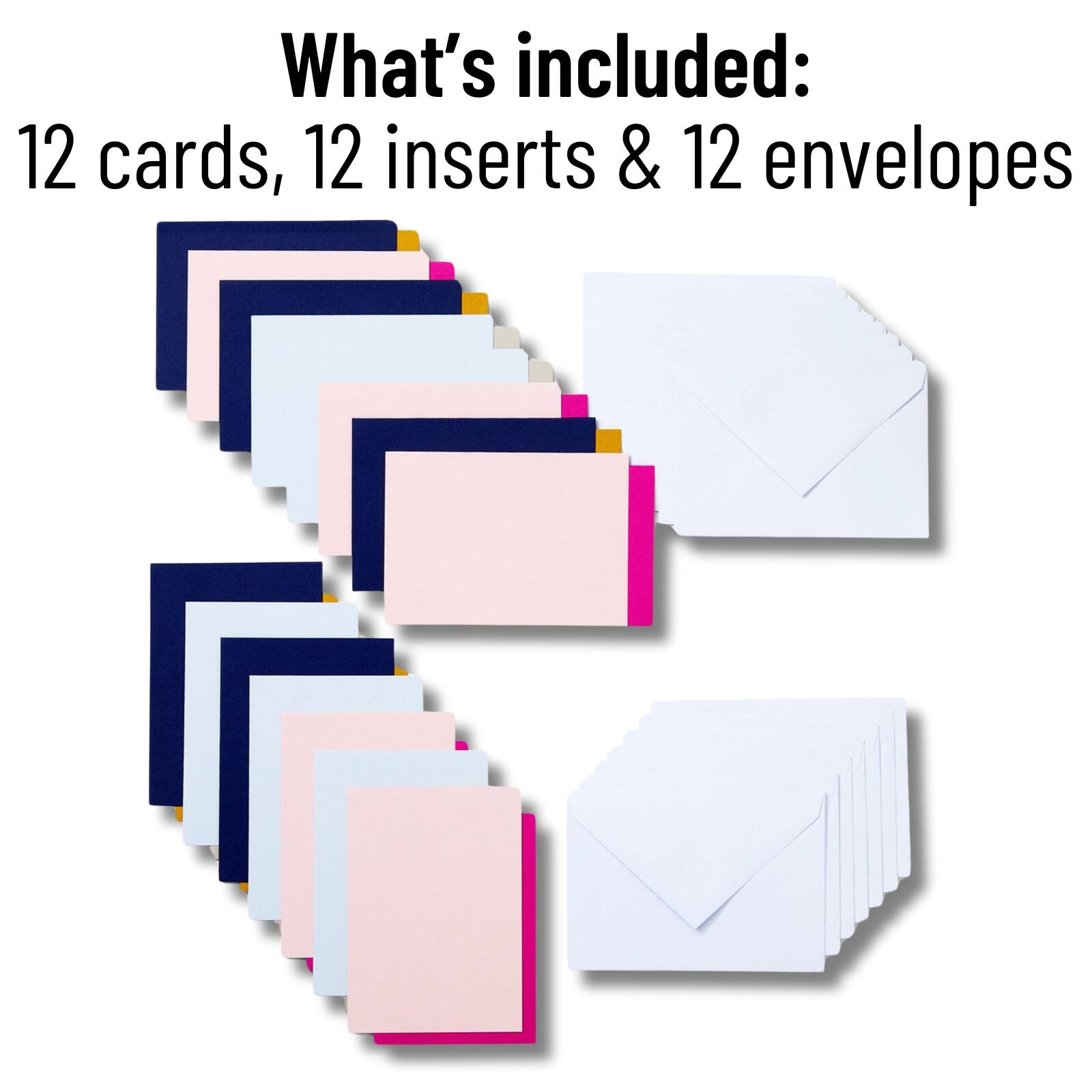 What's included: 12 cards, 12 inserts & 12 envelopes