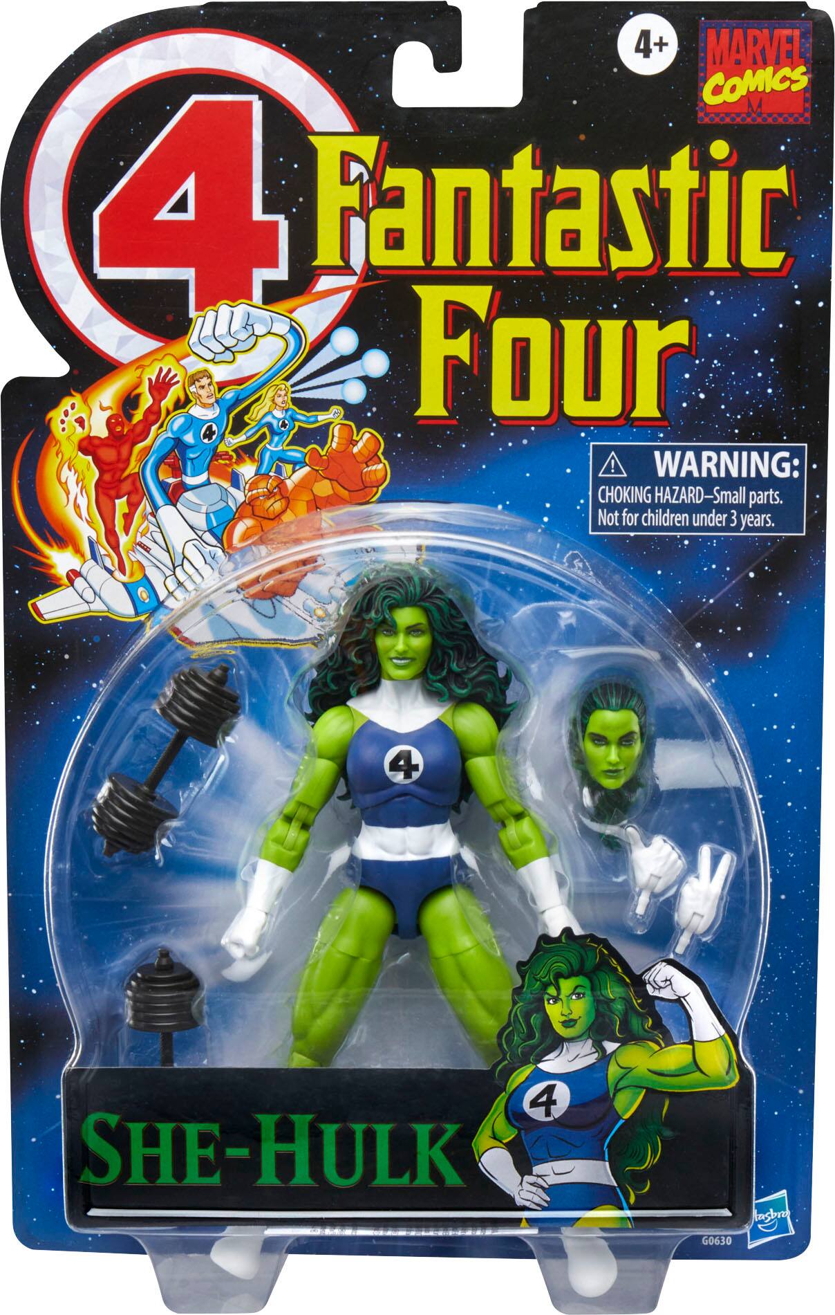 4+ MARVEL COMICS M 4 Fantastic Four ! WARNING: CHOKING HAZARD-Small parts. Not for children under 3 years. 4 4 SHE-HULK G0630 asbr