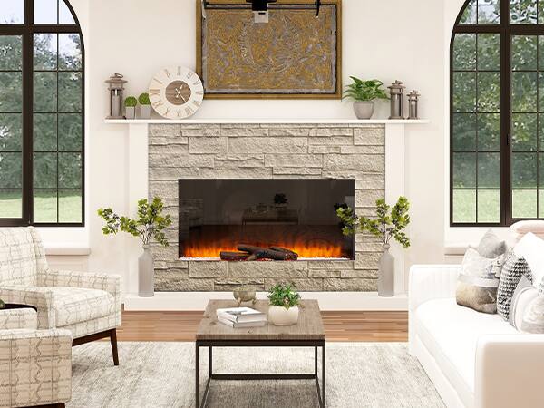 Alt View 5. LOVMOR - 1 Pack Faux Stone Wall Covering Panels for Interior and Exterior Decor PU Stone - Rhine Yellow Rust.