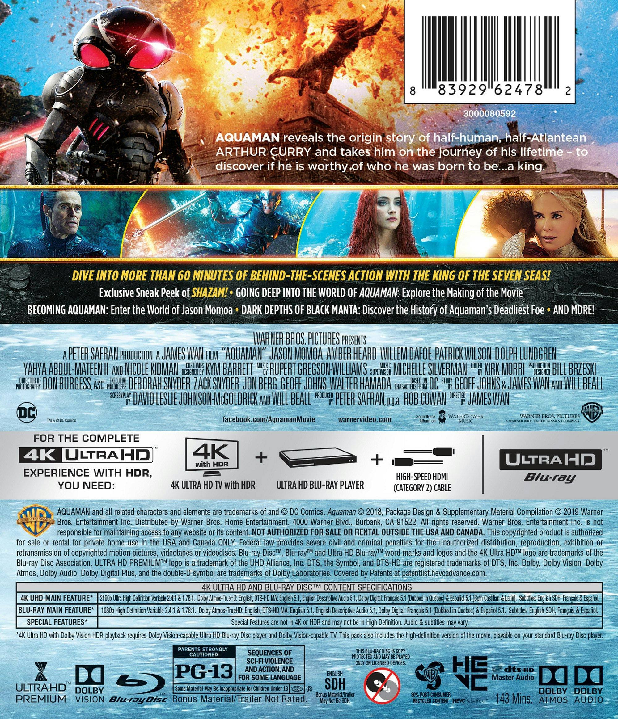 Back. Aquaman   - 4K Blu-Ray.