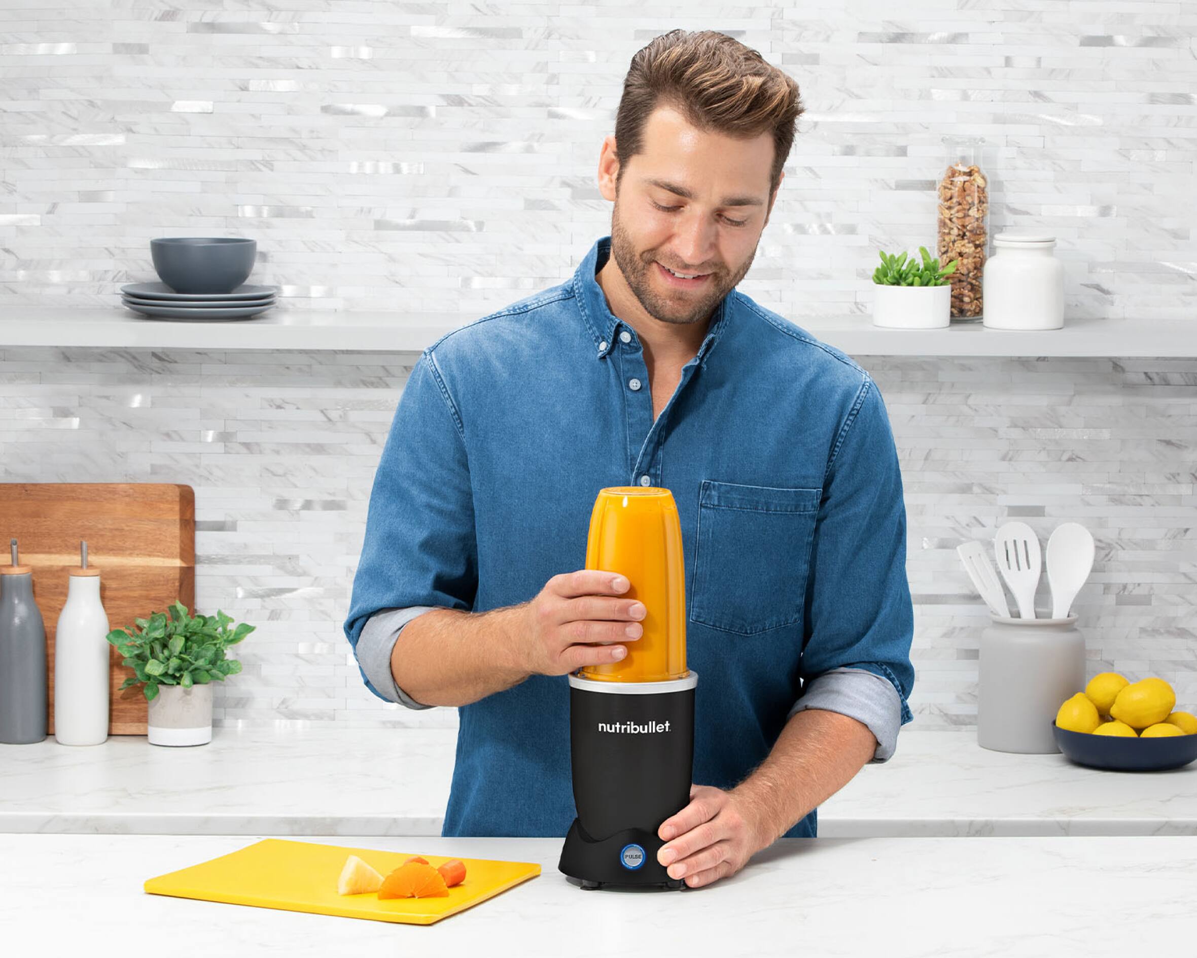 Left. NutriBullet - nutribullet Pro+ 1200W Personal Blender, Matte Black - Matte Black.