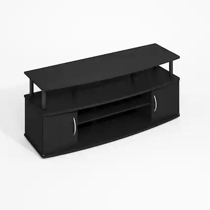 Front. Furinno - JAYA Large Entertainment Center Hold up to 55-IN TV - Darkwood.