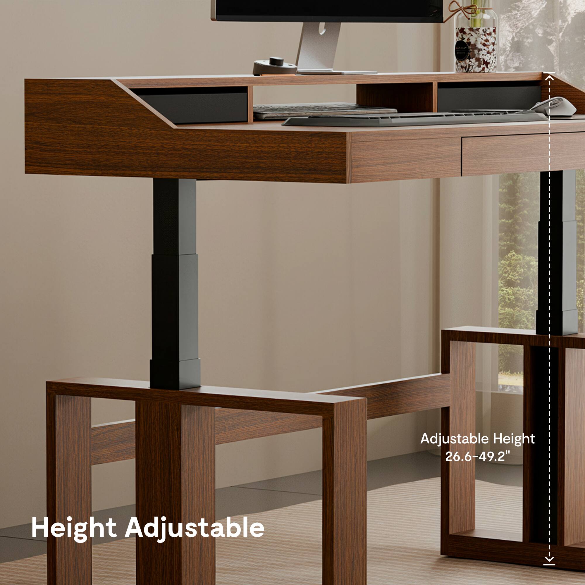 Adjustable Height 26.6-49.2"  
Height Adjustable