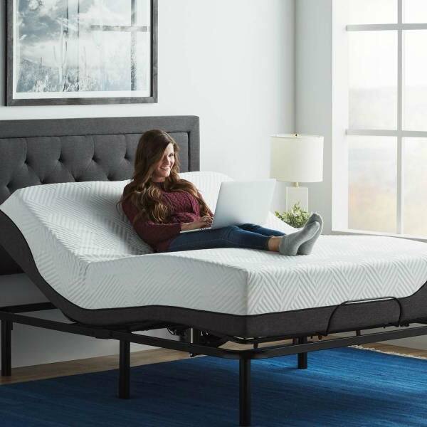 Back. Hivvago - Hivvago Twin XL Steel Adjustable Bed Frame Base with Remote Control - Black.