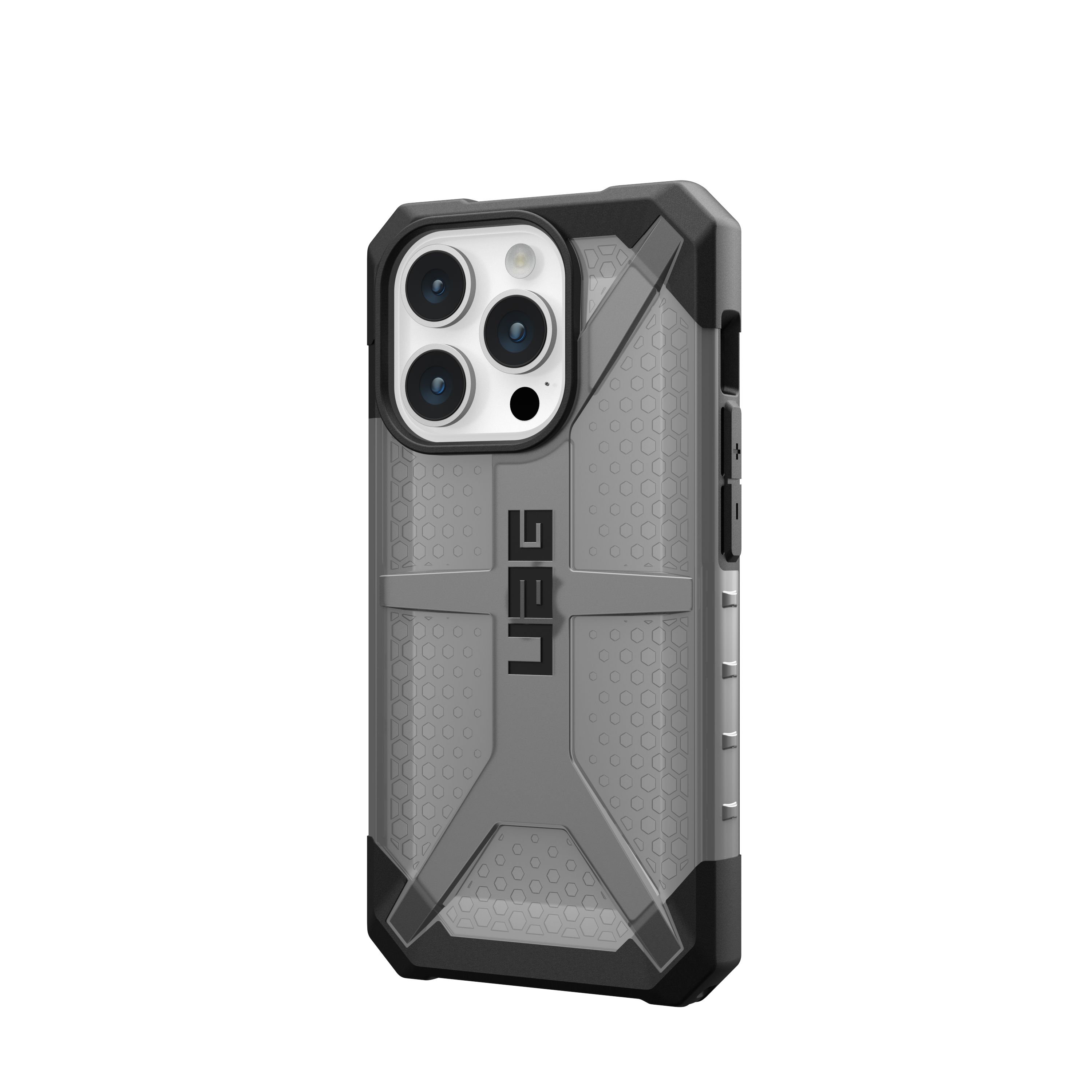 Angle. UAG - Plasma Series Case for Apple iPh15 Pro - Ash.
