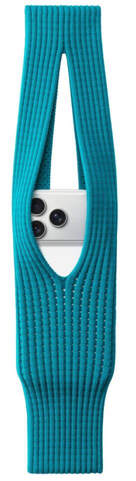 Alt View 2. Nakedcellphone - Universal Fashion Sock-Pocket Carrying Case Pouch Strap for Cell Phone / iPhone - Turquoise.