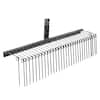 Front. VEVOR - Tow Behind Landscape Rake, 72" Tow Dethatcher with 32 Steel Tines, Lawn Dethatcher Rake Attaches - Black.