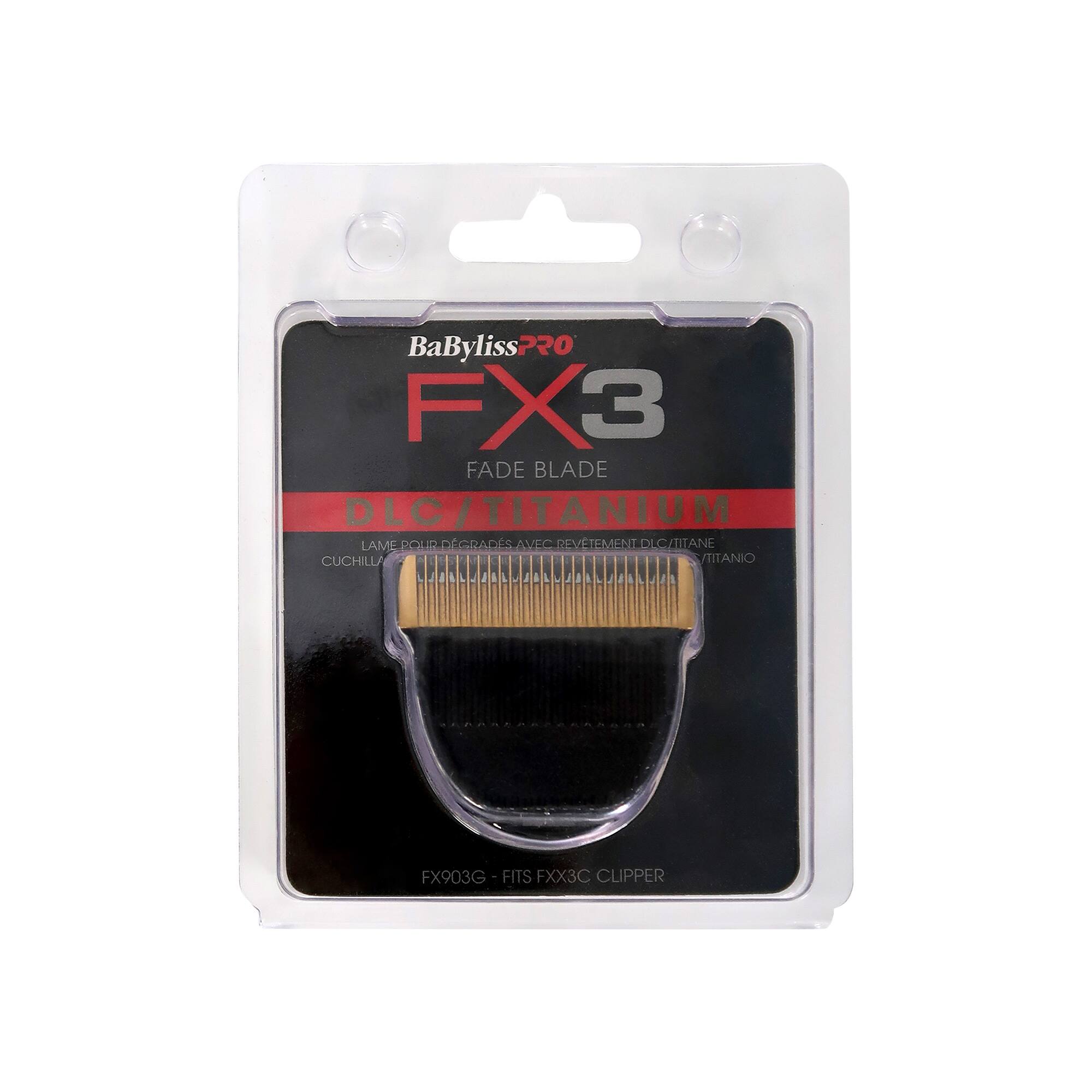 BaByliss Pro FX3 Fade Blade DLC/Titanium Lame Bour Degrades Avec Revêtement DLC/Titanio 28009000 Jale AloeLoom FX903G - Fits FXX3C Clipper