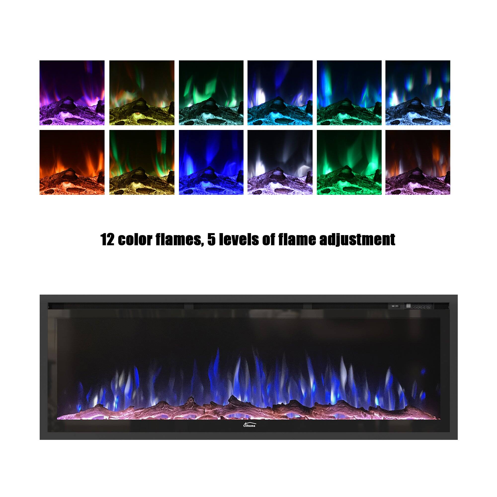 12 color flames, 5 levels of flame adjustment.