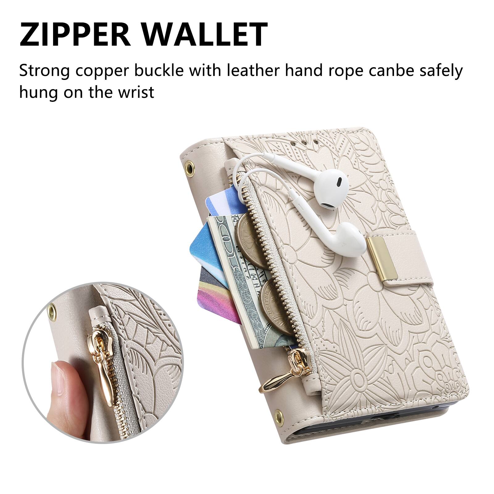 ZIPPER WALLET

Strong copper buckle with leather hand rope can be safely hung on the wrist
