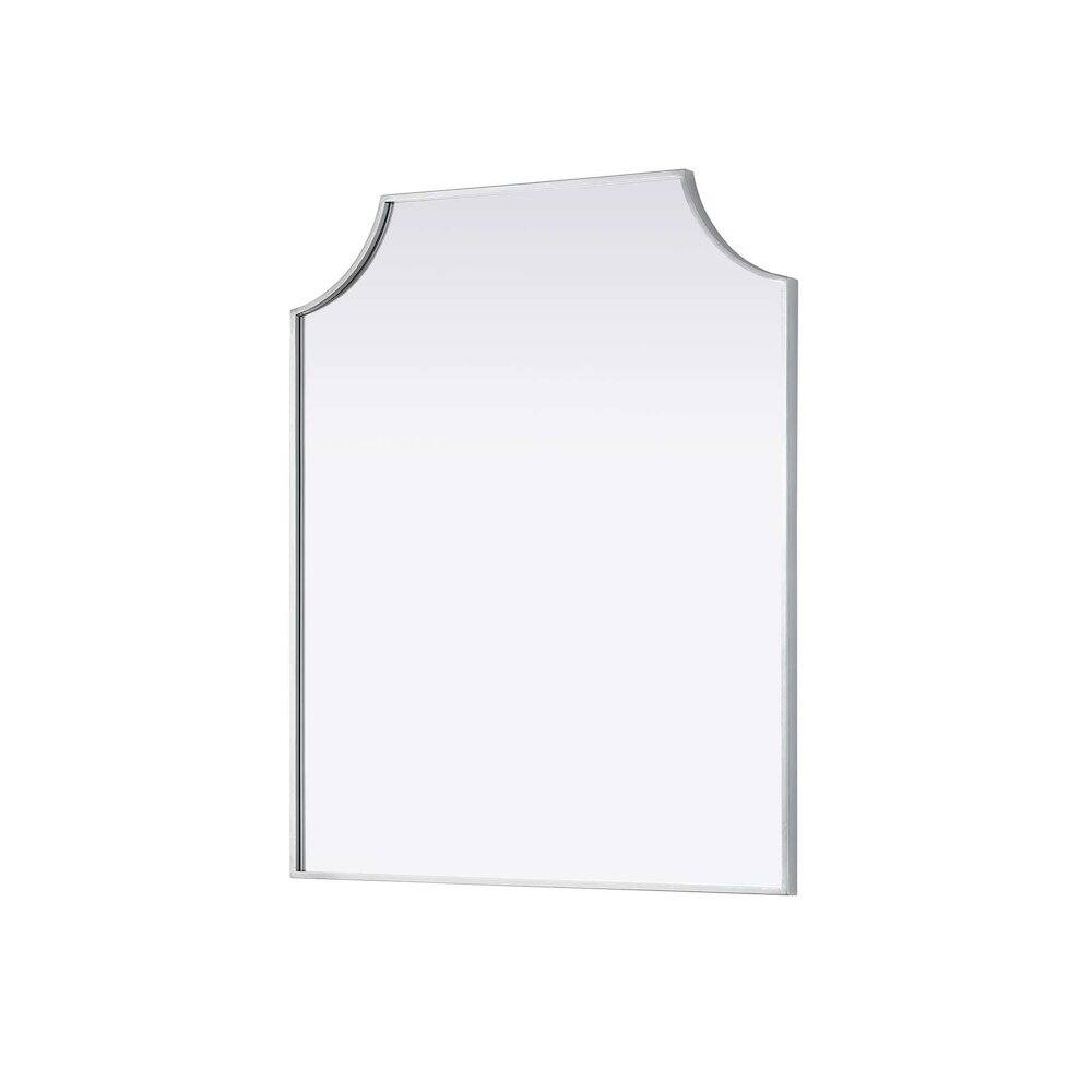 Alt View 1. Elegant Kitchen and Bath - Notched Metal Mirror 30x36 inch in Silver - Silver.