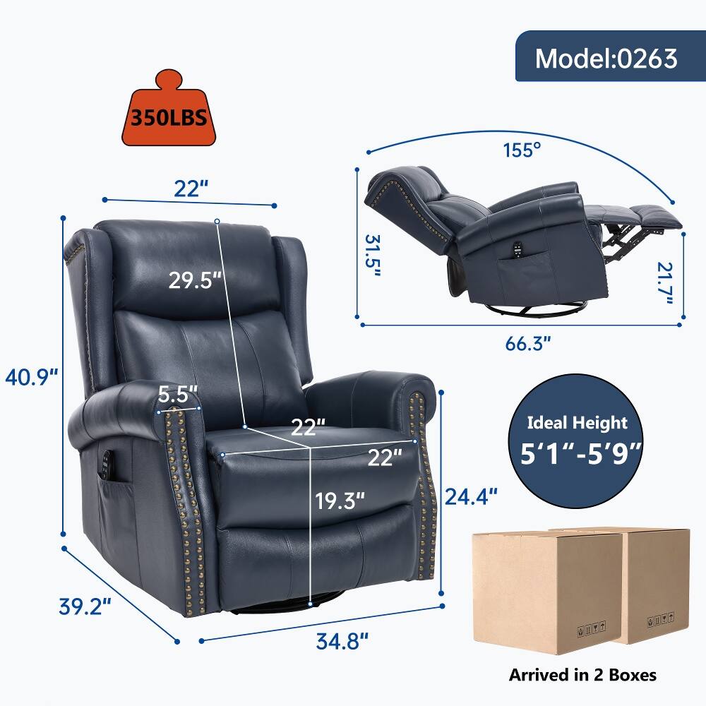 Model: 0263  
350LBS  
155°  
22"  
29.5"  
31.5"  
66.3"  
21.7"  
40.9"  
5.5"  
22"  
22"  
Ideal Height 5'1"-5'9"  
19.3"  
24.4"  
39.2"  
34.8"  
Arrived in 2 Boxes
