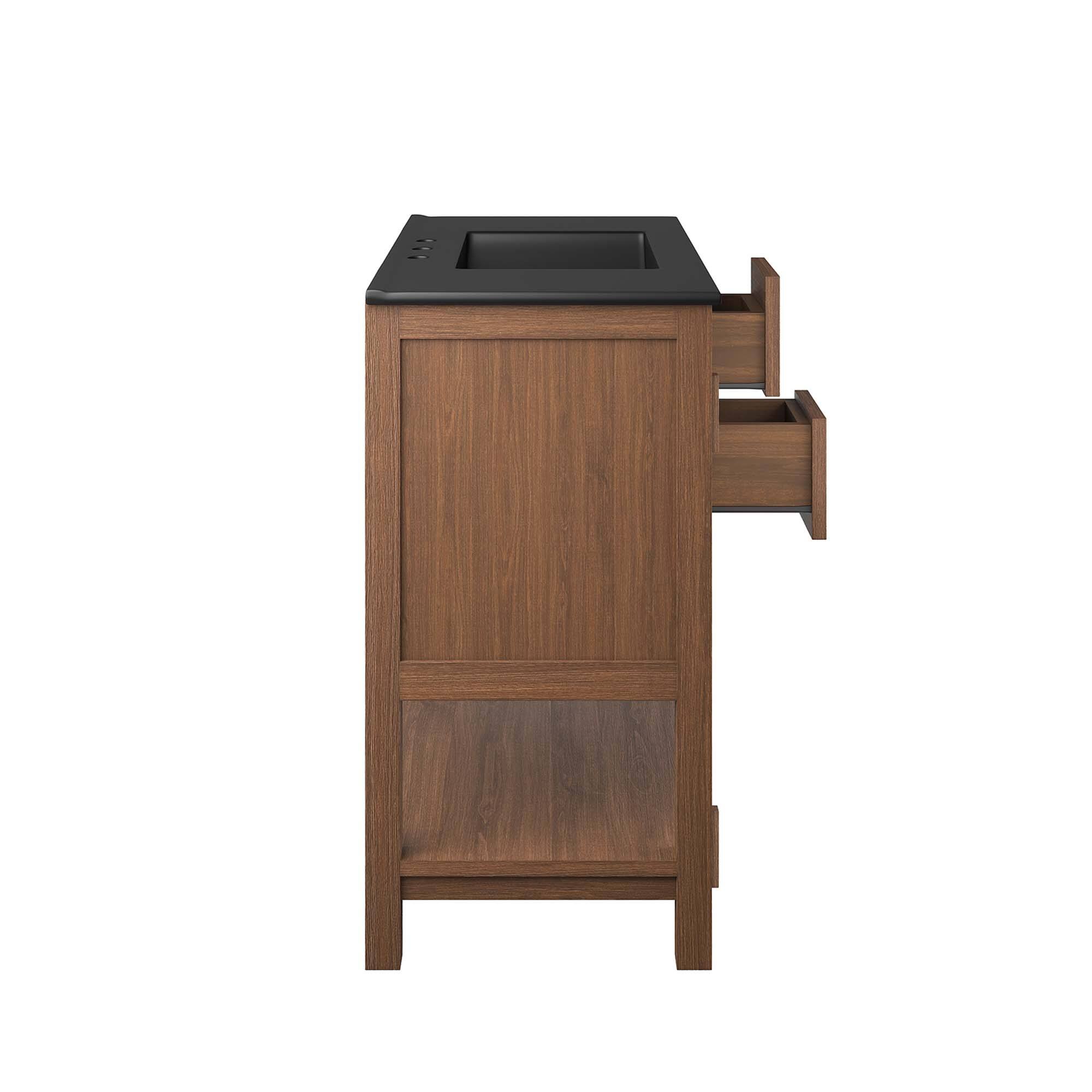 Alt View 7. Modway - Ashlyn Bathroom Vanity Basin Included by Modway - Walnut Black.