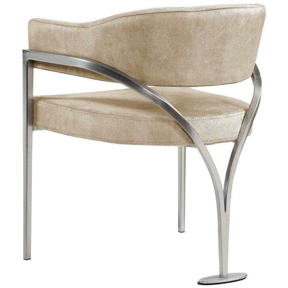 Alt View 1. Meridian Furniture - Madelyn Beige Velvet Dining Chair, Set of 2 - Beige.