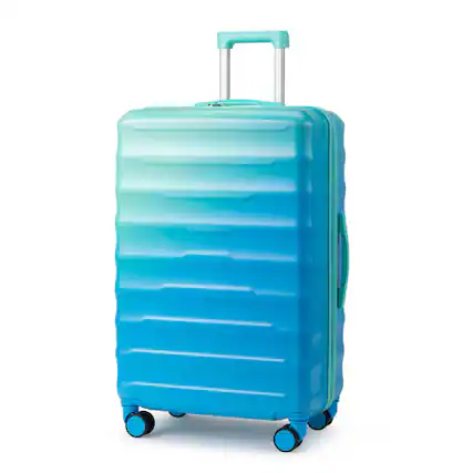 Front. Winado - PC+ABS Hardshell Multicolor Check-in Suitcase with Spinner Wheels for Travel - 绿色蓝色渐变.