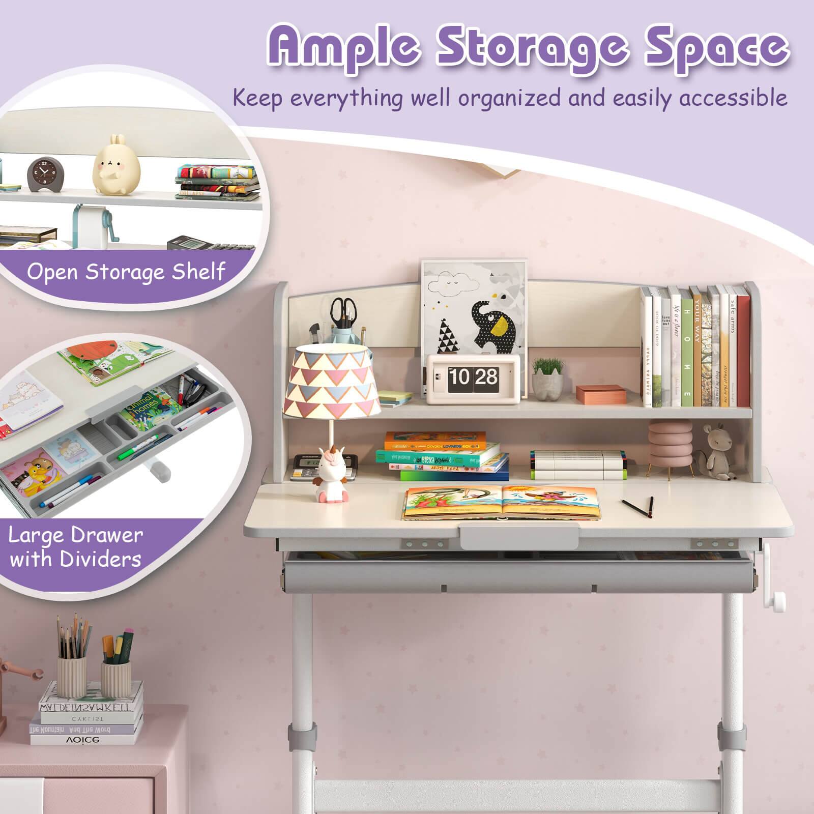 Ample Storage Space  
Keep everything well organized and easily accessible

Open Storage Shelf

Large Drawer with Dividers