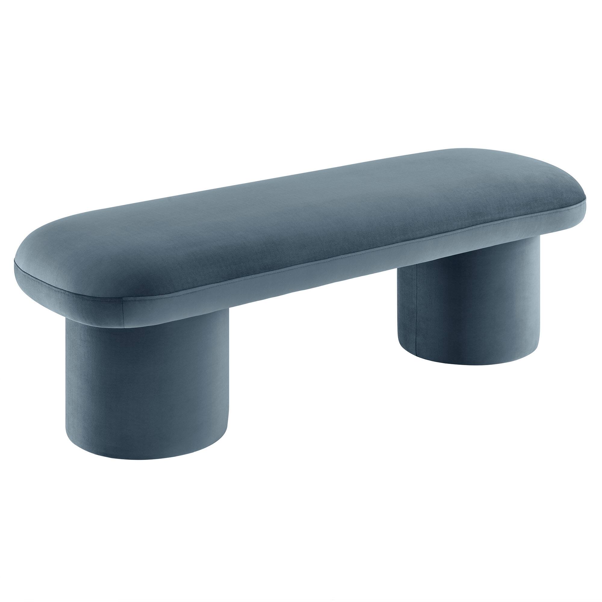 Alt View 2. Modway - Orla Performance Velvet Bench by Modway - Blue.