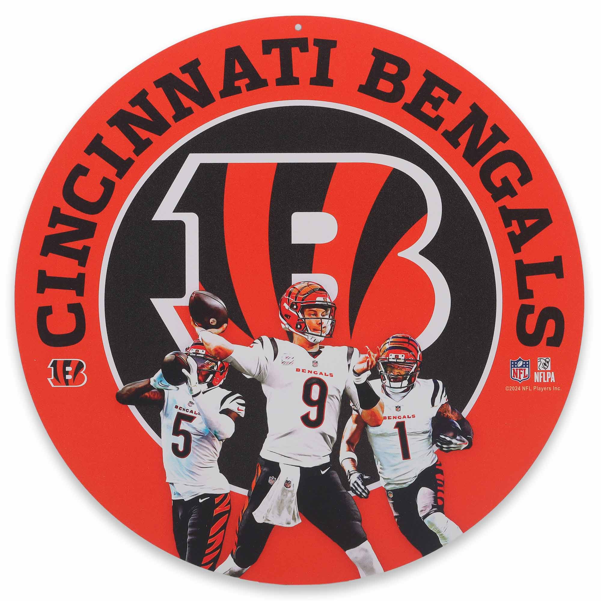 Cincinnati Bengals Team Stars 11" Round Metal Sign