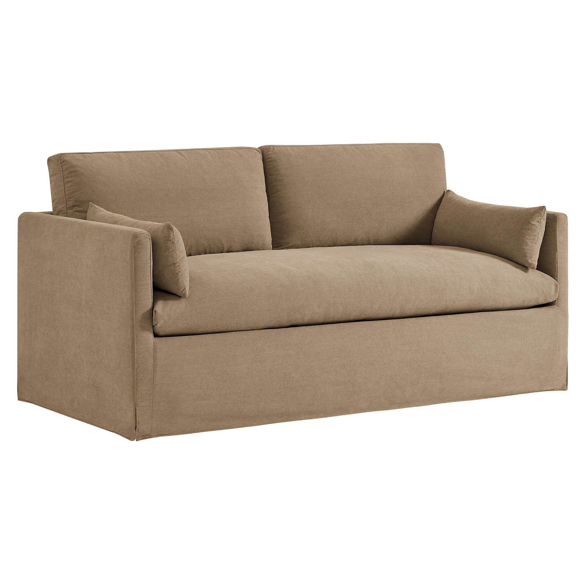 Front. Modway - Wellfleet Slipcovered Linen-Blend Loveseat by Modway - Almond.
