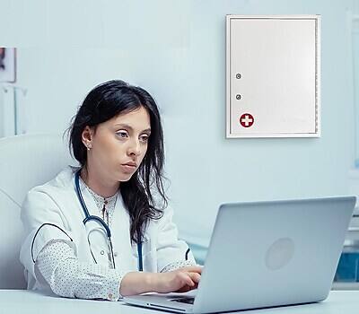 Alt View 7. Viva Comfort - Viva Comfort Steel Medical Storage Cabinet with Dual Key Lock, 1.1 cu. ft., White (999-04-WHI).